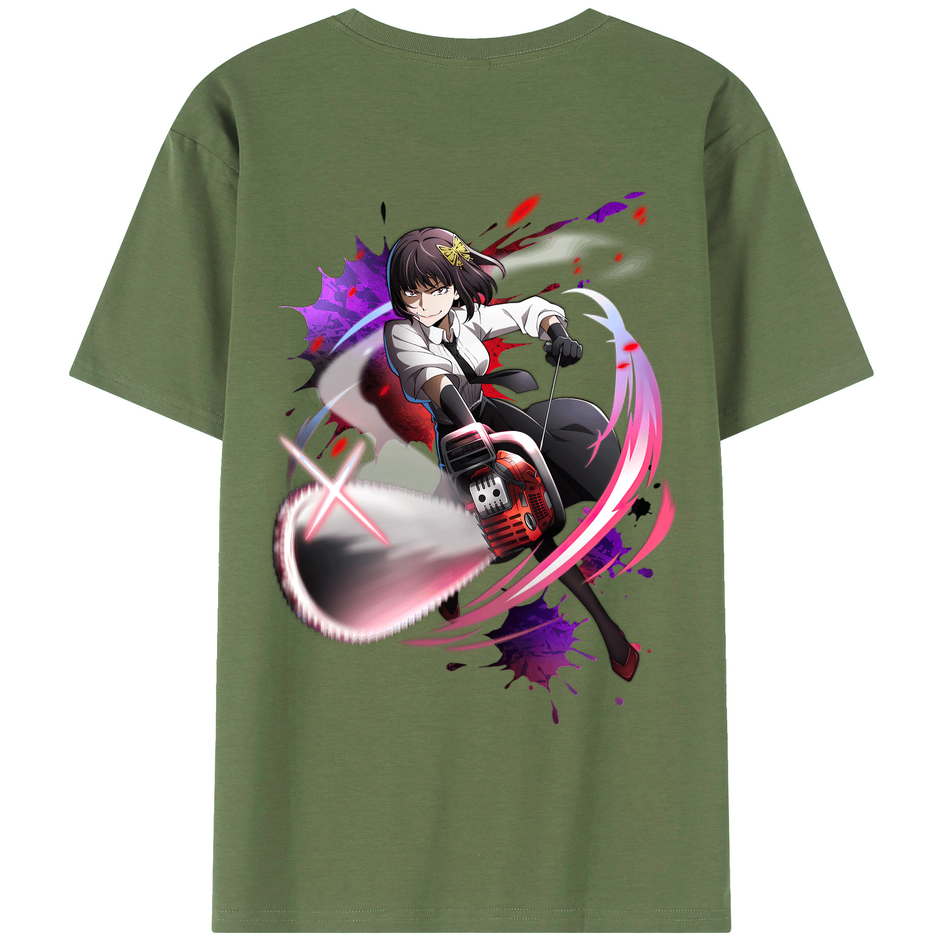 （画像用） 文豪ストレイドッグス Bungo Stray Dogs 綿100％ メンズ半袖Tシャツ（バックプリント） 通気性